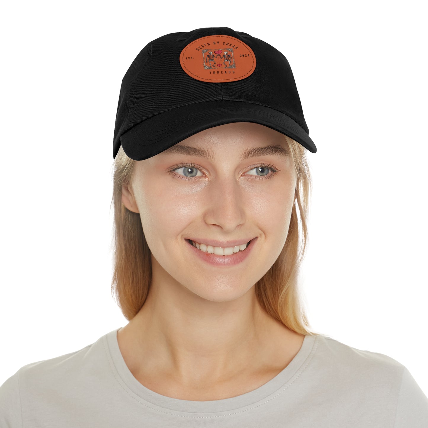 Death By Sugar Threads Hat with Leather Patch (Round)